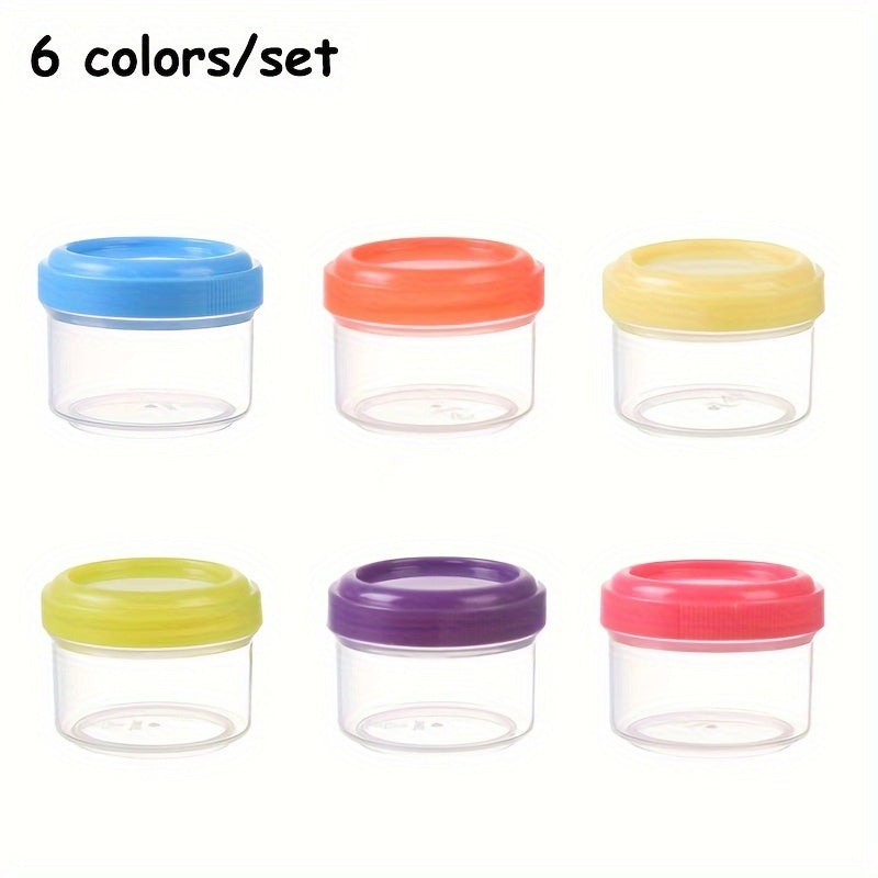 Envases de ensalada de 6 paquetes con tapa de rosca, tazas de condimento miniaturas reutilizables de 35ml, almacenamiento de plástico pequeño portátil para salsas y especias