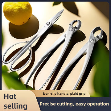 Tenazas de Acero Inoxidable 420 para Podar Bonsáis, Tijeras de Jardinería con Corte Diagonal y Mango Ergonómico para Cortes Precisos en Raíces y Ramas