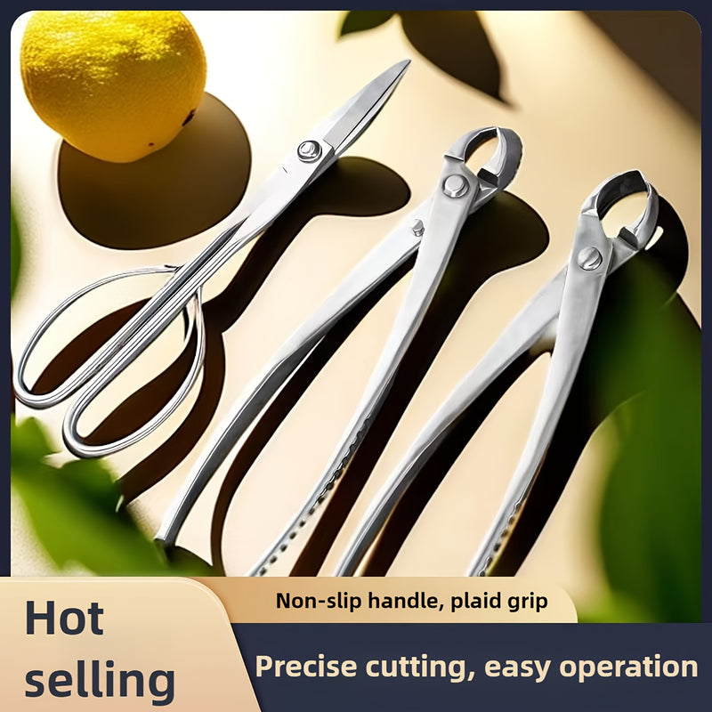 Tenazas de Acero Inoxidable 420 para Podar Bonsáis, Tijeras de Jardinería con Corte Diagonal y Mango Ergonómico para Cortes Precisos en Raíces y Ramas