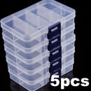5/10piezas BEADIA Caja de almacenamiento de plástico transparente, estilo casual, forma cúbica, partición ajustable -8 compartimentos, cubierta de hebilla a prueba de polvo, contenedor de clasificación multifuncional para almacenamiento de cuentas, joyer
