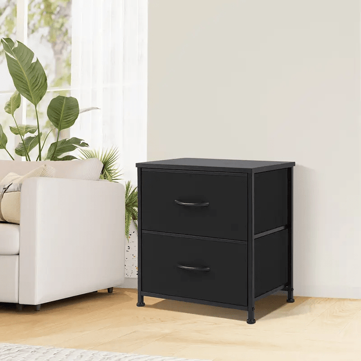 Armario de almacenamiento práctico con cajones y cajas de tela, la superficie superior es flexible