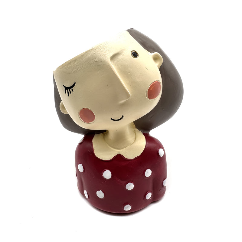 Maceta Pequeña con Forma de Hada, Macetas para Suculentas, 7.62 cm Maceta con Cara de Niña y Adornos de Drenaje en Resina para Plantas de Cactus, Regalo para Mujeres y Decoración de Jardín