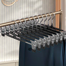 El producto cuenta con una entrada de moldeado por inyección normal en un paquete de 10, incluyendo clips de colgar pantalones retráctiles para uso doméstico, perchas JK sin huella para colección de ropa y clips de acero inoxidable para faldas, que sirve