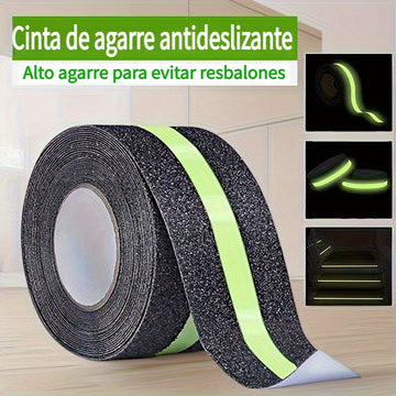 Adhesivo Antideslizante con Fosforescente, Cinta de Tracción para Escaleras y Superficies Resbaladizas - Reduce el Riesgo de Caídas en Interiores o Exteriores, 2 Pulgadas x 16.4 Pies/5cm*5m
