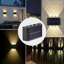 6 lámparas de pared LED, eficientes energéticamente, con carga solar, montaje semiempotrado, construcción de metal con pantalla de PVC, ideales para iluminación exterior e interior, lámparas de pared modernas, duraderas, apliques de pared para exteriores