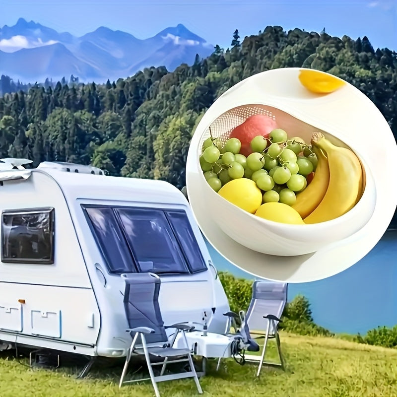 Cesta de Lavado de Verduras de Plástico Versátil con Filtro Incorporado - Ligera y Práctica para el Hogar, Picnics, Camping y Fiestas, Perfecta para Decoración de Habitaciones