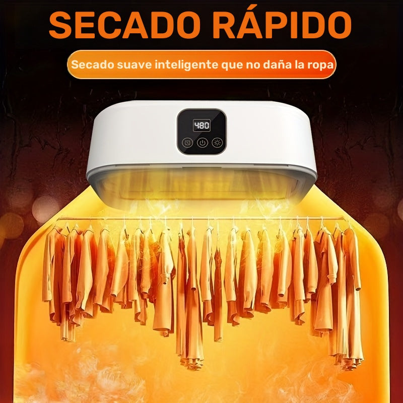 Secador de Ropa Portátil Plegable con Pantalla Digital Inteligente, Secado Rápido y Compacto, Ideal para Viajes con la Ropa Infantil!