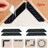 Paquete de 4/8/16 fijadores antideslizantes para alfombras de alta calidad, pegatinas adhesivas dobles para alfombras - , adecuado para salón, comedor y baño en pisos de madera, azulejos, etc. superficies - previenen el deslizamiento y las esquinas rizad