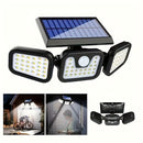 Lámpara de pared LED solar con tres cabezales separados, sensor exterior, impermeable IP55, patio, iluminación, lámpara de pared, luz de emergencia-9