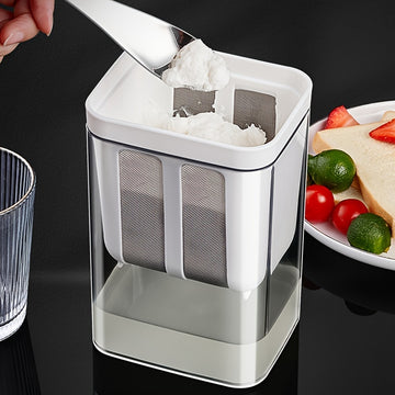 1 pieza de 1100 ml, filtro de acero inoxidable 304 para hacer yogur casero, malla ultrafina, ideal para hacer yogur griego casero, apto para uso en casa y restaurantes, no requiere batería, máquina para hacer yogur.