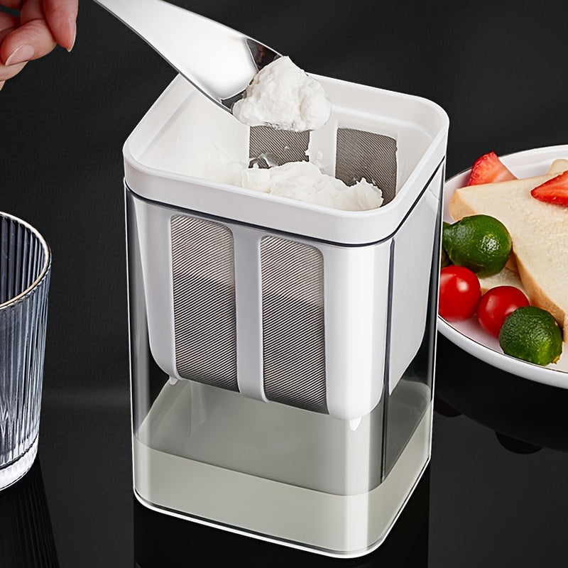 1 pieza de 1100 ml, filtro de acero inoxidable 304 para hacer yogur casero, malla ultrafina, ideal para hacer yogur griego casero, apto para uso en casa y restaurantes, no requiere batería, máquina para hacer yogur.