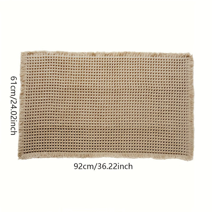 Alfombra suave para baño, diseño de tejido waffle, absorbente y antideslizante, ideal para baño, dormitorio, entrada, cocina o inodoro