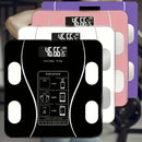 Báscula digital para baño en negro elegante con pantalla de temperatura, medición de peso precisa, funciona con pilas, pantalla LCD fácil de leer, diseño compacto para uso en el hogar y el baño