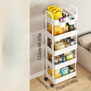Carrito organizador de 5 niveles en blanco y negro, con ruedas - Organizador versátil para suministros de cocina, despensa y artículos del hogar - Diseño de fácil movilidad, sin necesidad de ensamblaje, solución de almacenamiento para cocina | Carrito de