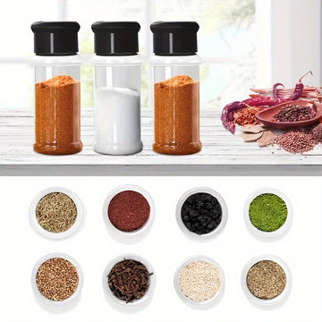 5 Piezas, Frascos De Especias De Plástico Con Tapas, Ideal Para Almacenar Hierbas, Especias Y Condimentos, Hechos De PET Para Seguridad En Exteriores