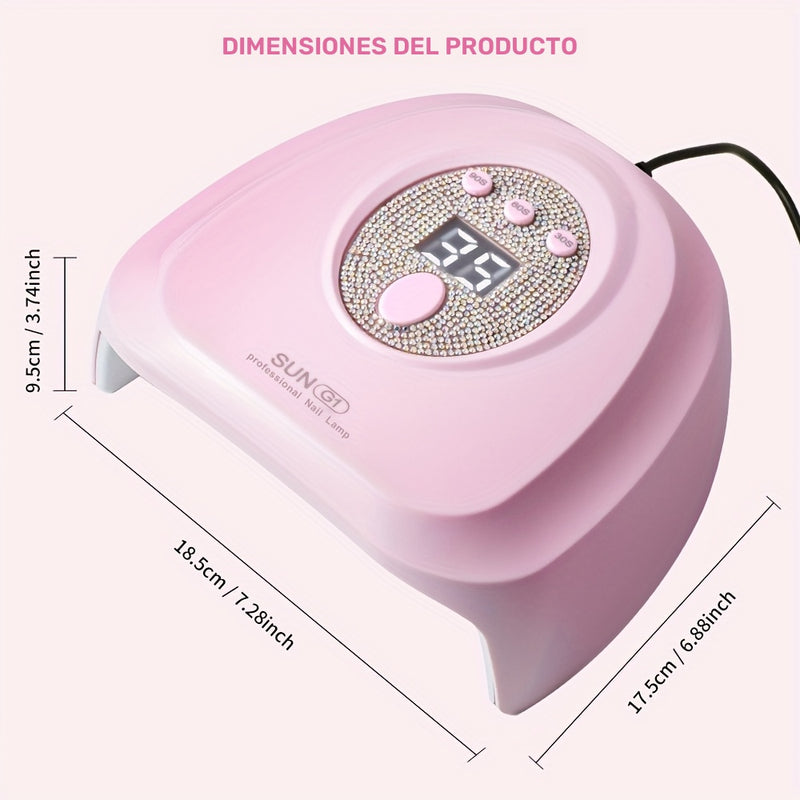 Linterna LED Profesional para Uñas, Luz de Secado Rápido para Esmalte en Gel con 3 Ajustes Temporizadores, Diseño Antideslizante y Fácil de Limpiar, Equipo de Arte de Uñas DIY para Salón o Hogar