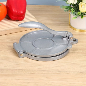 1pc Herramienta de Prensa Manual para Rollos de Maíz DIY - Aleación de Aluminio, Mango Largo, Plegable para Hornear Gofres de Crema y Bolas de Masa, Material Metálico, Uso en Cocina y Restaurante, Ideal para Aficionados a la Cocina Casera