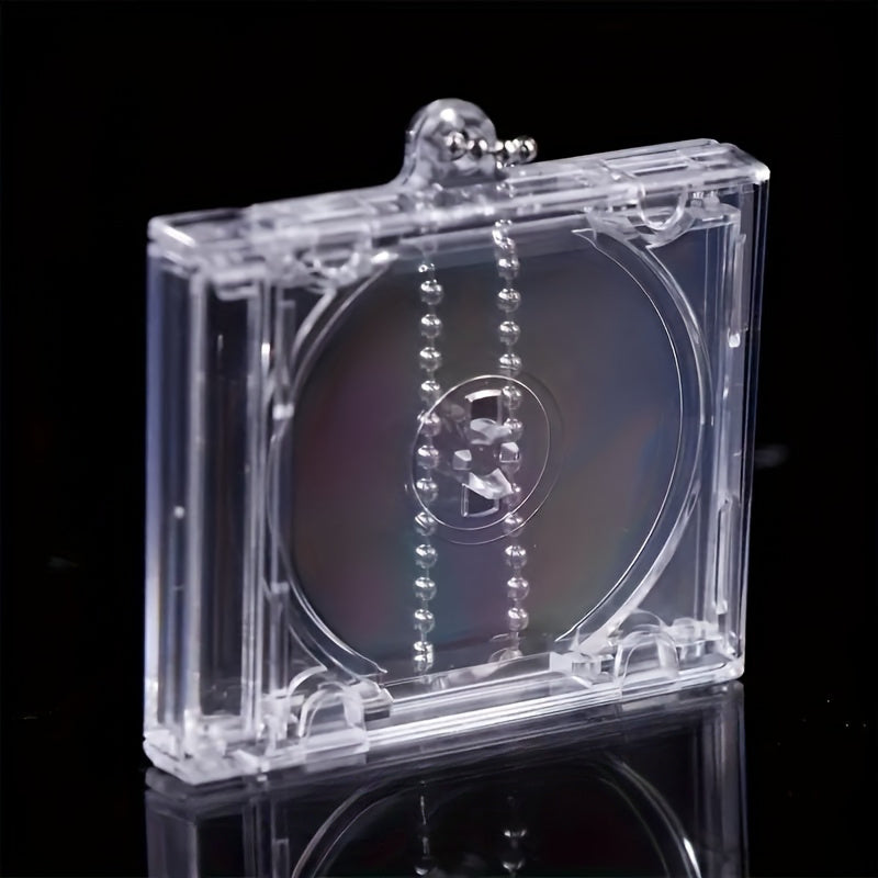 5 unidades de Mini Estuches de CD con llavero, Cajas de plástico transparente con cadenas, Material de plástico duradero, para entusiastas de la música