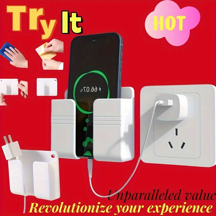 Estante de Almacenamiento Moderno de Fácil Instalación para Cocina con Soporte para Teléfono - Plástico Elegante, Sin Tubos Metálicos, Perfecto para Organizar Esenciales, Estantes