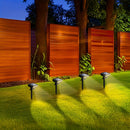 4 luces solares para árboles, luces de sendero con sensor de movimiento LED, 3 modos de iluminación exterior para jardines, patios, balcones, césped y luces de acera - Opción cálida/blanca