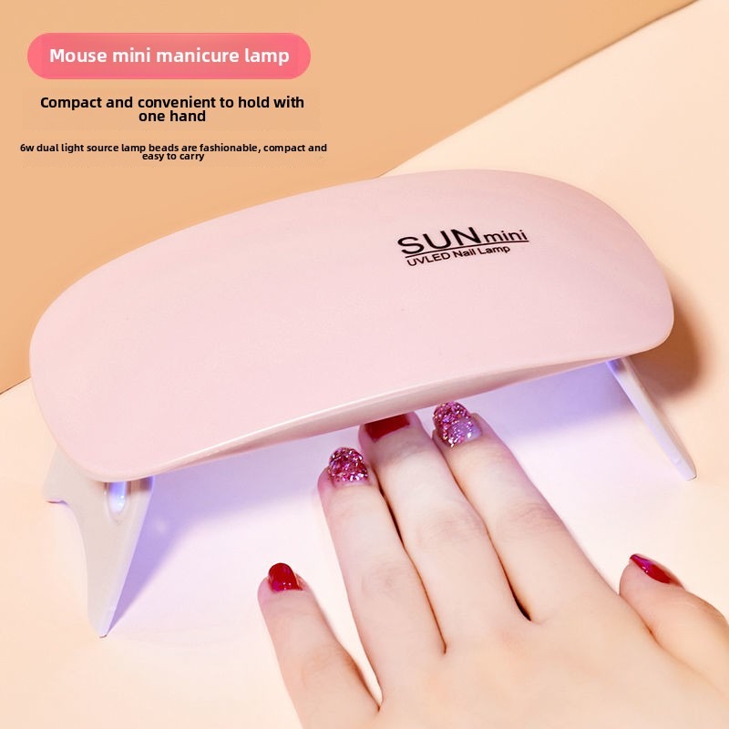 1/5pcs Lámpara LED de 6LED para Secado de Esmalte en Gel - Mini Secador Portátil con Doble Fuente de Luz, Sin Pantalla, Diseño Duradero y sin Olor, Ideal para Hogar y Viajes