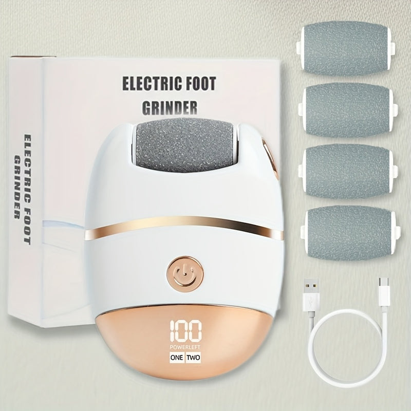 El regalo definitivo para Pascua y Día de la Madre - un desmastrillador eléctrico recargable con cuatro cabezas de molienda adicionales. Esta herramienta de pedicura está diseñada para tratar pies quebrados y duros, convirtiéndola en un kit de cuidado de