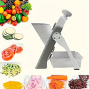 Rebanador de Mandolina Manual Cop Rose con Hoja de Acero Inoxidable - Picadora de Verduras Versátil, Cortador de Papas Fritas, Ensalada y Fruta en Cubitos - Utensilio de Cocina Ligero, Sin Necesidad de Energía, Cuerpo de Plástico ABS, Diseño Blanco y Azul