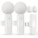 Microfono de Solapa sin varillas con Grabación por Toque Único y USB-C, Batería Recargable para Transmisiones en Vivo, Entrevistas, Vlogs en Smartphone/Portátil/Tableta, Equipo de Vlogging | Diseño Divertido | Micrófono Suave, Microfono sin varillas