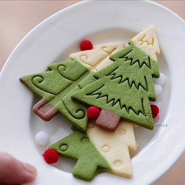 Molde de galletas de árbol de Navidad estilo nórdico - Herramienta de repostería DIY de plástico para galletas caseras, perfecta para Navidad, Acción de Gracias, Día de San Valentín y Día de la Madre, esenciales para la repostería festiva | Moldes decora