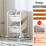 Carrito de almacenamiento giratorio de 2/3/4/5 niveles con ruedas - Estructura de acero resistente con estantería modular con contenedores de plástico extraíbles, organizador móvil fácil de ensamblar para el hogar y la oficina - Blanco, estantería para l