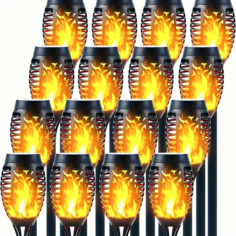 Luces solares para exteriores, paquete de 16, 10, 6 o 4, LED cálido, mini linterna solar con llama parpadeante, iluminación decorativa para jardín y patio, encendido automático del atardecer al amanecer