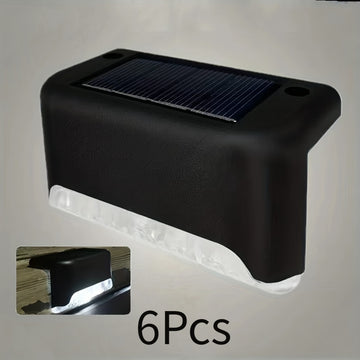 4pcs/8pcs Luz solar para escalones/escaleras, luces solares para exteriores con control de luz, luces solares para terraza para jardín, patio, escalones, barandilla, patio, decoración de camino de boda