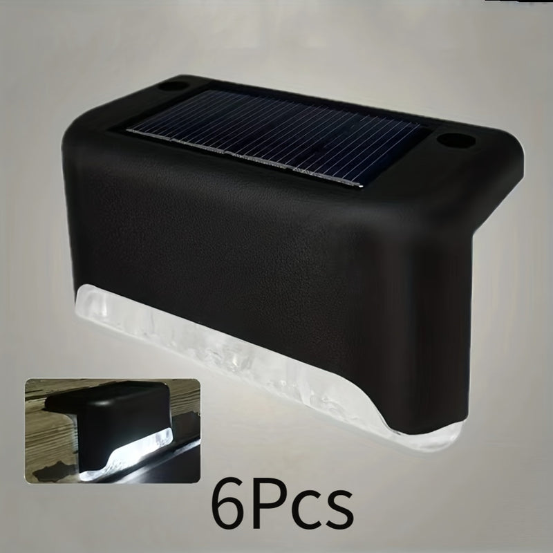 4pcs/8pcs Luz solar para escalones/escaleras, luces solares para exteriores con control de luz, luces solares para terraza para jardín, patio, escalones, barandilla, patio, decoración de camino de boda
