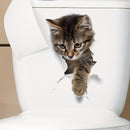 Calcomanía 3D de gato gris para baño, diseño de gatito juguetón, decoración impermeable para baño, 19.99x30.0 cm, adhesivo autoadhesivo para fácil instalación, removible