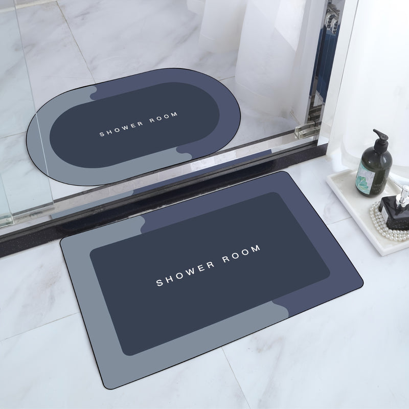 Alfombra de baño de diatomeas ultra absorbente - Secado rápido, antideslizante, fácil de limpiar, con diseño nórdico para ducha, dormitorio y entrada