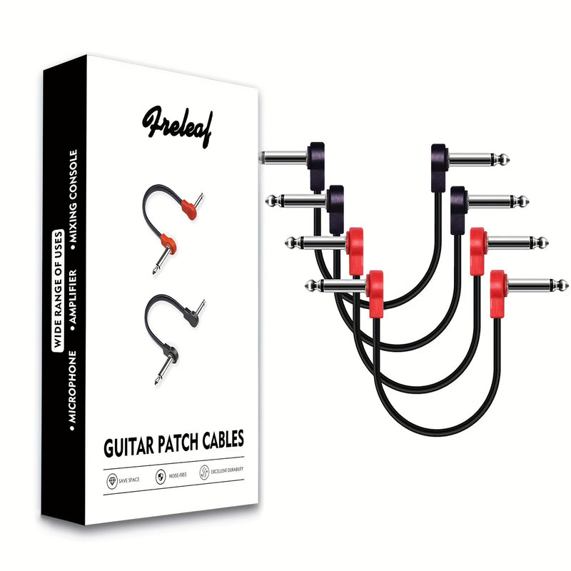 4 cables para guitarra, 15 cm, cable plano profesional para efectos, cable de conexión para instrumentos de 6 pulgadas, cable corto con reducción de ruido, ahorra espacio, accesorios para guitarra
