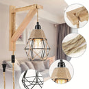 Lámpara de pared rústica de madera con interruptor, base E26, 60W, montaje semiempotrado, bombilla no incluida, estilo de granja