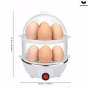 VIVIDAY Cocinador de Huevos de Doble Capa, Blanco, Enchufe de EE. UU., Material PP, 110V, Operación de 1 botón, Control de Temperatura Preciso, Anti-Quemaduras, Antiadherente, con Sartén, para Cocina, Dormitorio, Uso Doméstico, Cocina 14 Huevos a la Vez