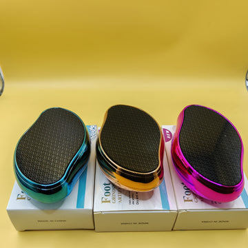 Eliminador de Piel Dura - Lima para Pies No Eléctrica, Exfoliante Nano Vidrio Beige Claro y Eliminador, Cuidado de Pies Suave sin Pilas (Rojo/Azul/Amarillo) - Ideal para Hogar, Salón o Viaje - Herramienta Ergonómica Manual, Dispositivo de Pedicura Portát