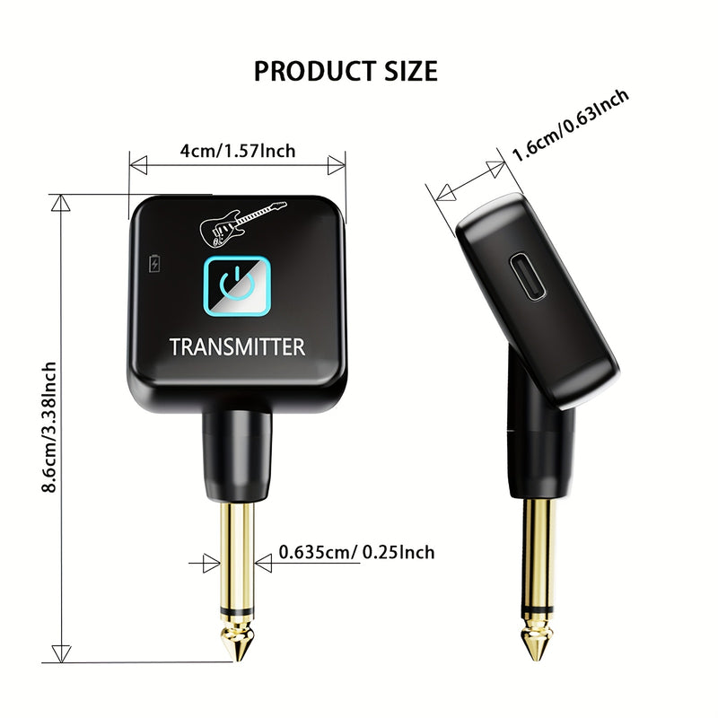 Transmisor Receptor sin varillas para Guitarra Recargable con 4 Canales de Señal para Instrumentos Eléctricos y Bajo