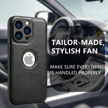 Funda delgada premium de cuero vegano, compatible con iPhone 16E/16/15/14/13/12 Pro Max, diseño clásico de lujo y elegante, con protección contra golpes