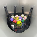 Bolsa organizadora de juguetes de baño para niños de gran capacidad - Almacenamiento de malla impermeable con correas negras, ideal para juguetes de bañera, champú y jabón, con diseño divertido y personajes de dibujos animados.
