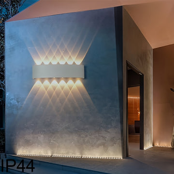 1 lámpara de pared exterior creativa para patio, villa, hotel, pasillo o balcón, iluminación interior y exterior con luz hacia arriba y abajo