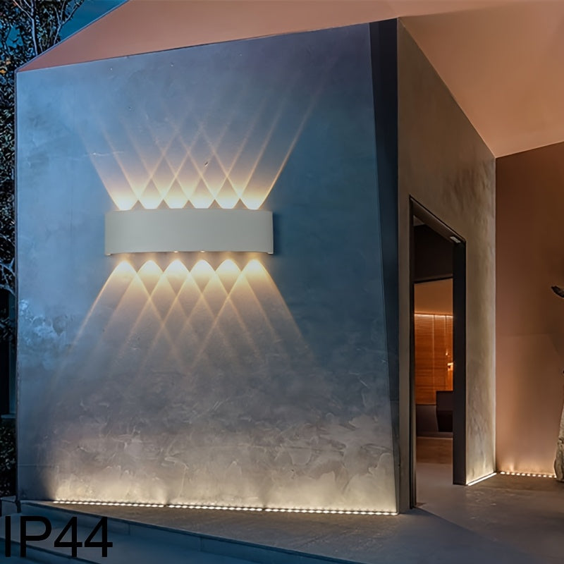 1 lámpara de pared exterior creativa para patio, villa, hotel, pasillo o balcón, iluminación interior y exterior con luz hacia arriba y abajo