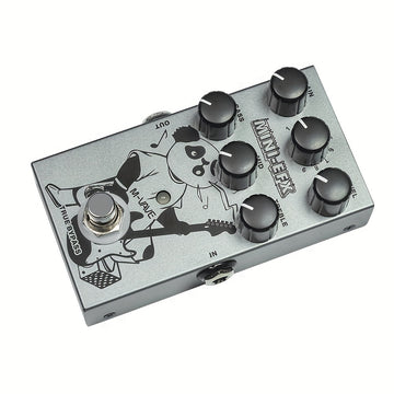 Pedal de Efectos Digitales para Guitarra Eléctrica 9 en 1, MINI-EFX Unidad Única con 9 Preestablecidos: Drive, Overdrive, Distortion, Metal y Soporte USB para Grabación en Computadora, Equipo Musical, Acabado Metálico Elegante, Efectos de Alta Calidad