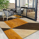 Alfombra de Lujo Antideslizante con Estampado Geométrico Moderno en Terciopelo/852g/m², Diseño Floral - Bajo Pile, Lavable a Máquina, Ideal para Exteriores, Comedor y Camping - Forma Rectangular, Ligera, Tejido de Vellón Grueso