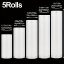 5 rollos de bolsas de sellador de vacío portátil con textura, malla de un solo lado, desechables, para carne, frutas, granos, verduras, organizadores de cocina y almacenamiento, accesorios de cocina.