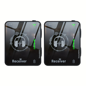 Sistema de monitores inalámbricos intraurales, 2.4 GHz, audio profesional sin pérdidas, 4 canales, 5 niveles de volumen, emparejamiento automático