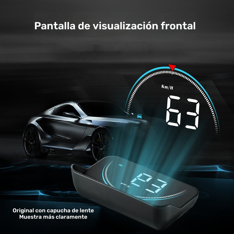 Pantalla de proyección de coche M8 OBD2 HUD, conmutable MPH/KMH, pantalla HD de 3,5 pulgadas, velocímetro del vehículo, temperatura, RPM, voltaje, batería no incluida, accesorio de dashboard universal para vehículos