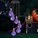 Luces solares LED para exteriores con campanas - Diseño de globo azul y púrpura vibrante, cable de cobre duradero, ideal para decoraciones navideñas en interiores y exteriores, jardín, terraza, fiestas, Acción de Gracias, Navidad, Halloween, Día de San V